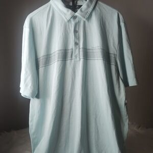 Travis Mathew Blue Polo Shirt with Chest Panel